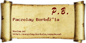 Paczolay Borbála névjegykártya